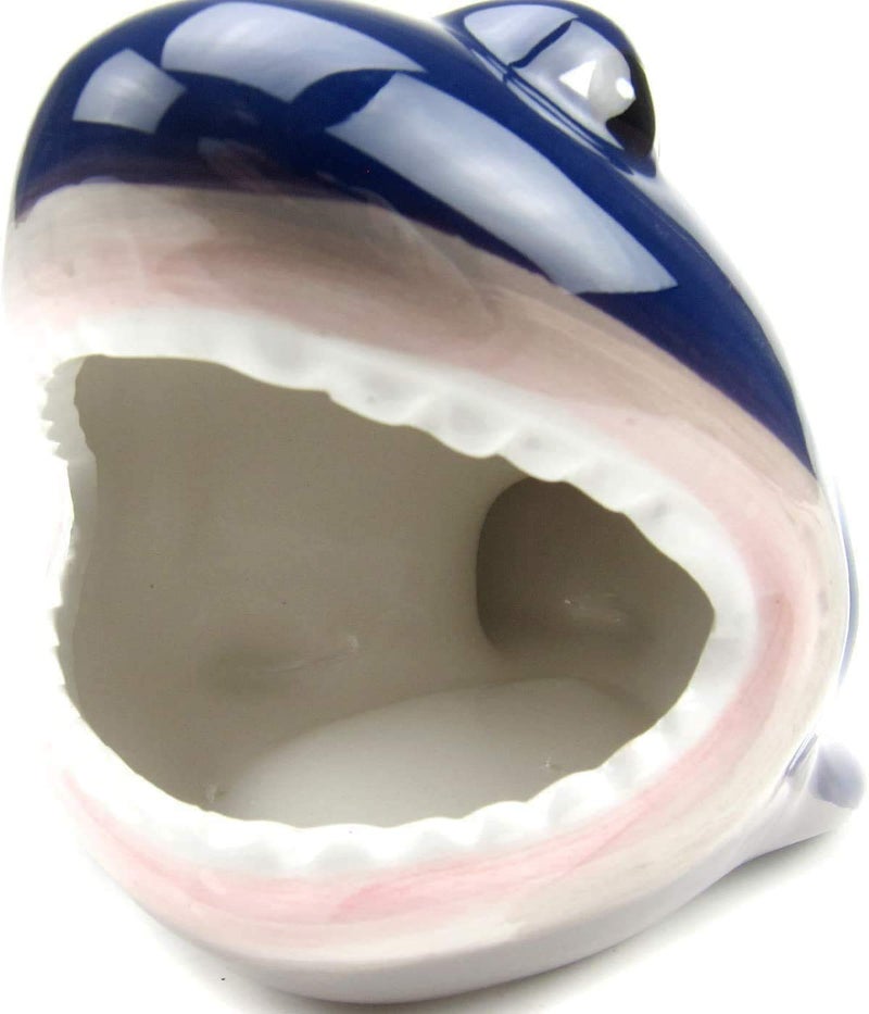 CHUQIANTONG Hamster House Ceramic Shark Shape Small Pet Hideout Nest-Hamster Sand Bath-Chinchilla Dust Bath Nesting Habitat Cage Accessories(Shark) - Image 5
